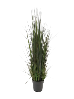 Künstliches Gras - Hanno, 90 cm, Kunstpflanze von aplanta, im schwarzen Topf, in Natur, für drinnen
