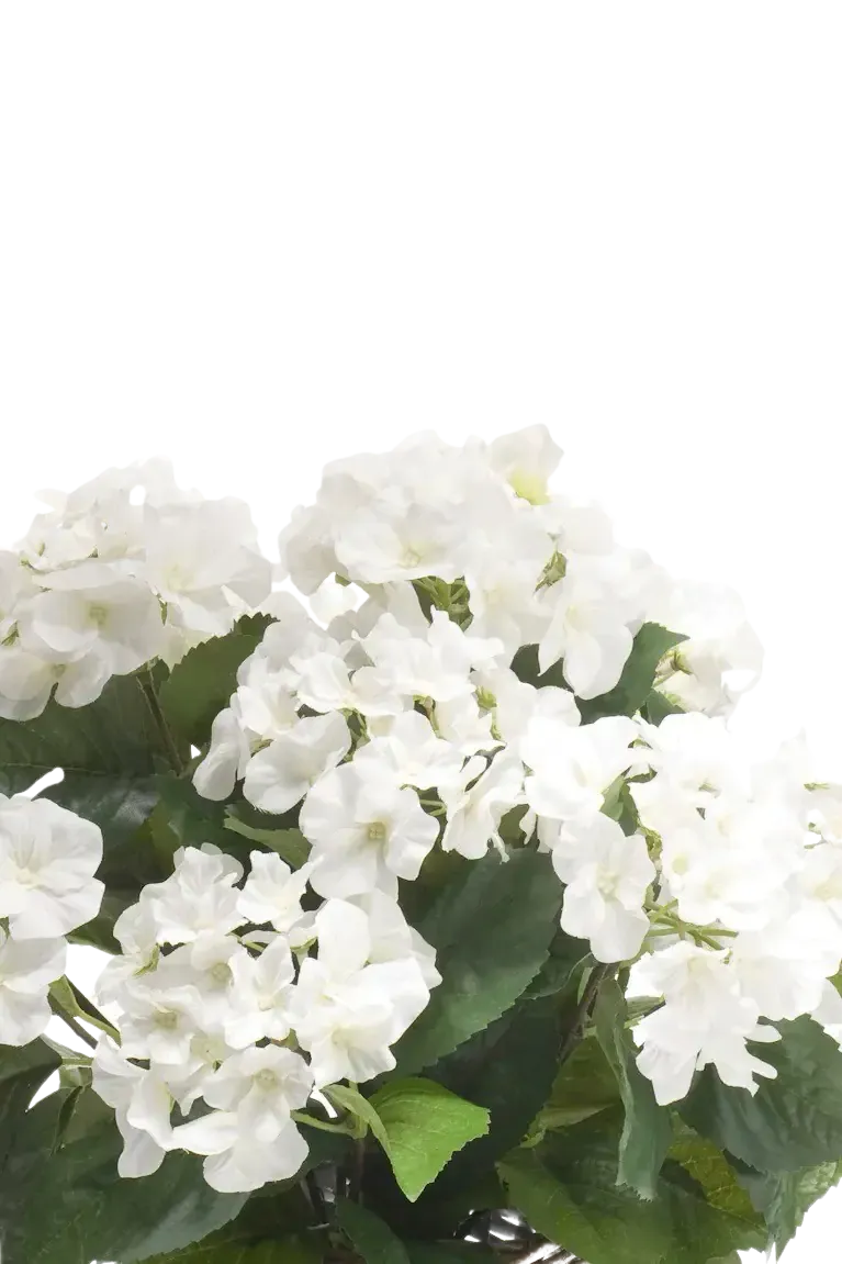 Künstliche Hortensie - Lenny, 45 cm, Kunstblume von aplanta, inkl. Dekotopf, in Natur, für drinnen