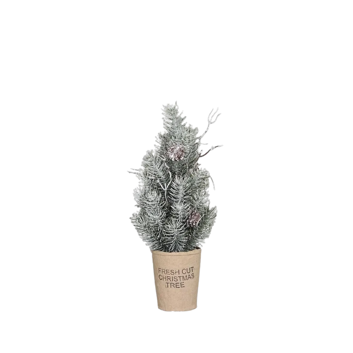 Künstlicher Tannenbaum - Rachel, 30 cm, Kunstbaum von aplanta, beeist, in Natur, für drinnen