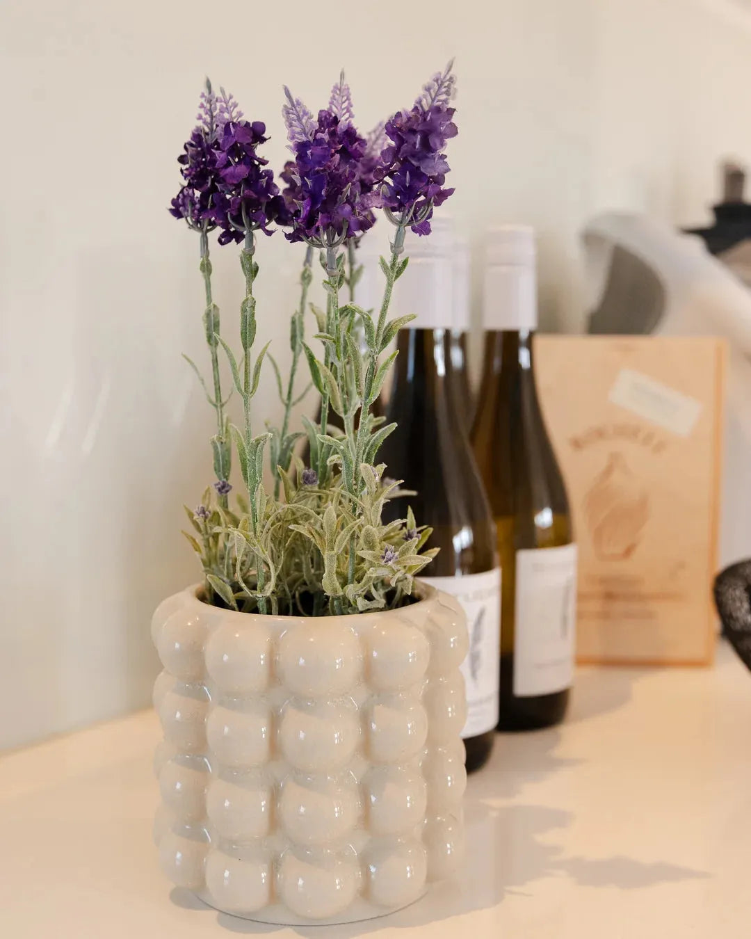 Künstlicher Lavendel - Lea, 28 cm, Kunstpflanze von aplanta, in Lila, für drinnen