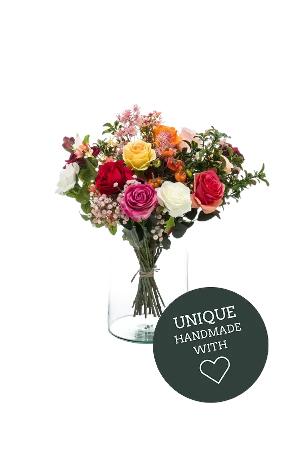 Künstlicher Blumenstrauß - Rachelle, 45 cm, Kunstblume von aplanta, handgebunden, in Natur, für drinnen