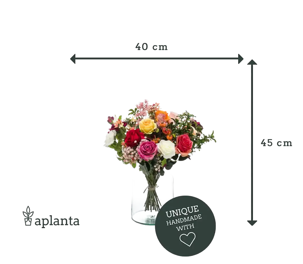 Künstlicher Blumenstrauß - Rachelle, 45 cm, Kunstblume von aplanta, handgebunden, in Natur, für drinnen