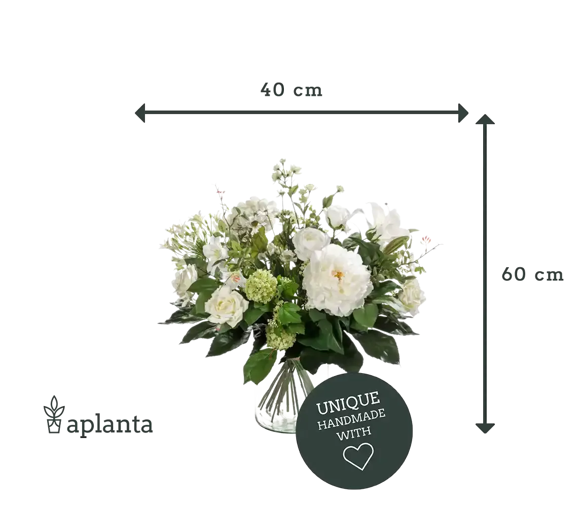 Künstlicher Blumenstrauß - Joey, 60 cm, Kunstblume von aplanta, handgebunden, in Natur, für drinnen