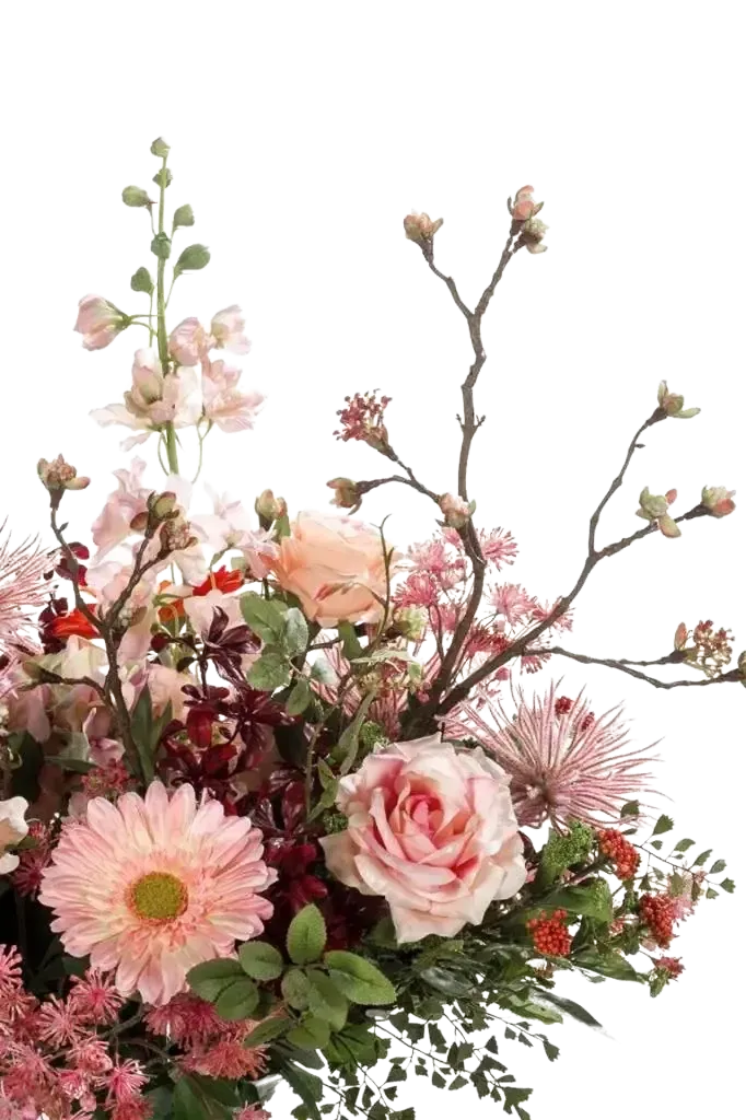 Künstlicher Blumenstrauß - Mystic, 65 cm, Kunstblume von aplanta, handgebunden, in Natur, für drinnen