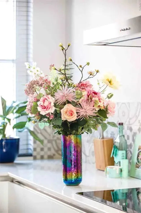 Künstlicher Blumenstrauß - Mystic, 65 cm, Kunstblume von aplanta, handgebunden, in Natur, für drinnen