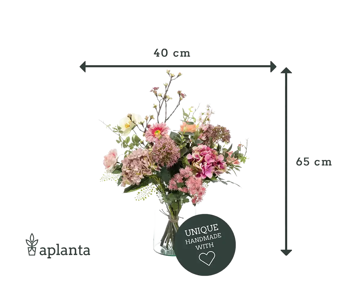 Künstlicher Blumenstrauß - Mystic, 65 cm, Kunstblume von aplanta, handgebunden, in Natur, für drinnen