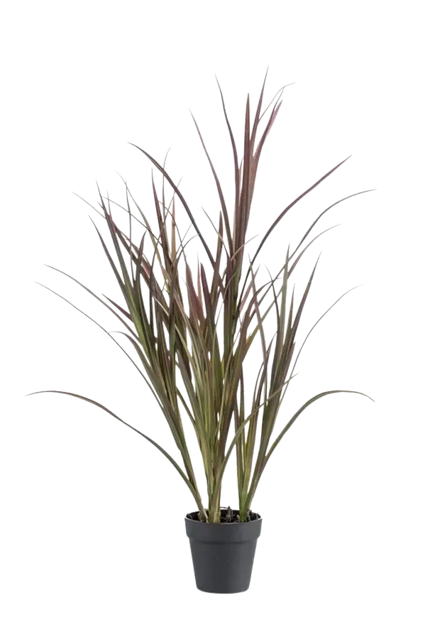 Künstliches Gras - Matilda, 90 cm, Kunstpflanze von aplanta, UV-beständig, im schwarzen Topf, in Natur, für draußen