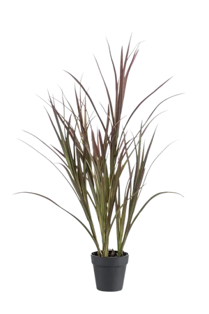 Künstliches Gras - Matilda, 90 cm, Kunstpflanze von aplanta, UV-beständig, im schwarzen Topf, in Natur, für draußen
