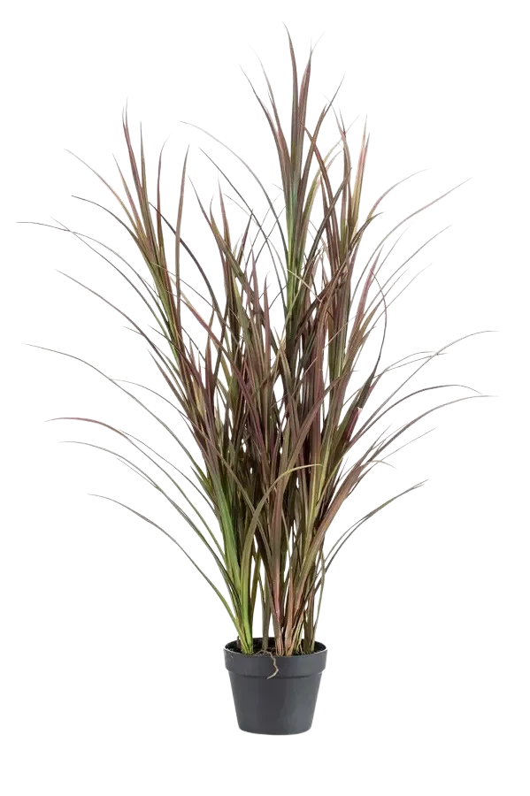Künstliches Gras - Kuzey, 115 cm, Kunstpflanze von aplanta, UV-beständig, im schwarzen Topf, in Natur, für draußen