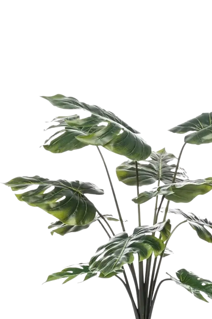 Künstliche Monstera - Karl, 80 cm, Kunstpflanze von aplanta, Real Touch, im schwarzen Topf, in Natur, für drinnen
