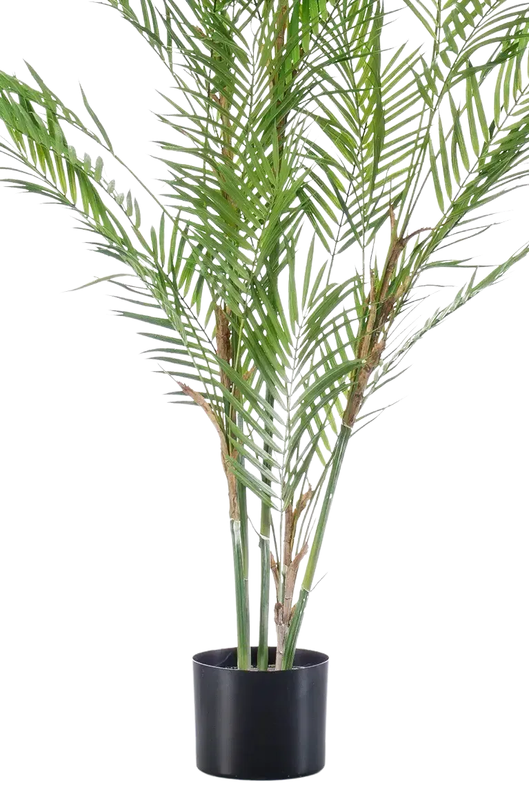 Künstliche Bergpalme - Nadine, 120 cm, Kunstbaum von aplanta, im schwarzen Topf, in Natur, für drinnen