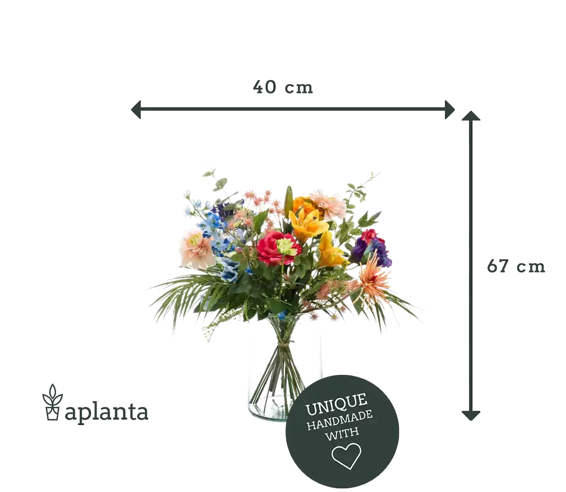 Künstlicher Blumenstrauß - Ophelia, 67 cm, Kunstblume von aplanta, handgebunden, in Natur, für drinnen