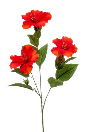 Künstlicher Hibiskus Zweig - Tara, 82 cm, Kunstblume von aplanta, in Rot, für drinnen