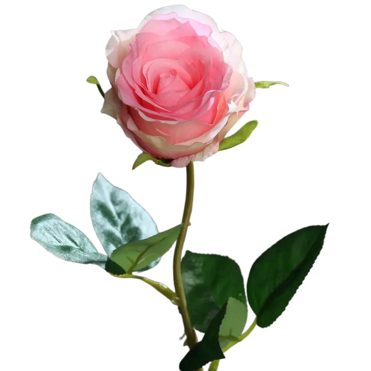 Künstliche Rose - Efgenia, 48 cm, Kunstblume von aplanta, halboffen, in Pink, für drinnen