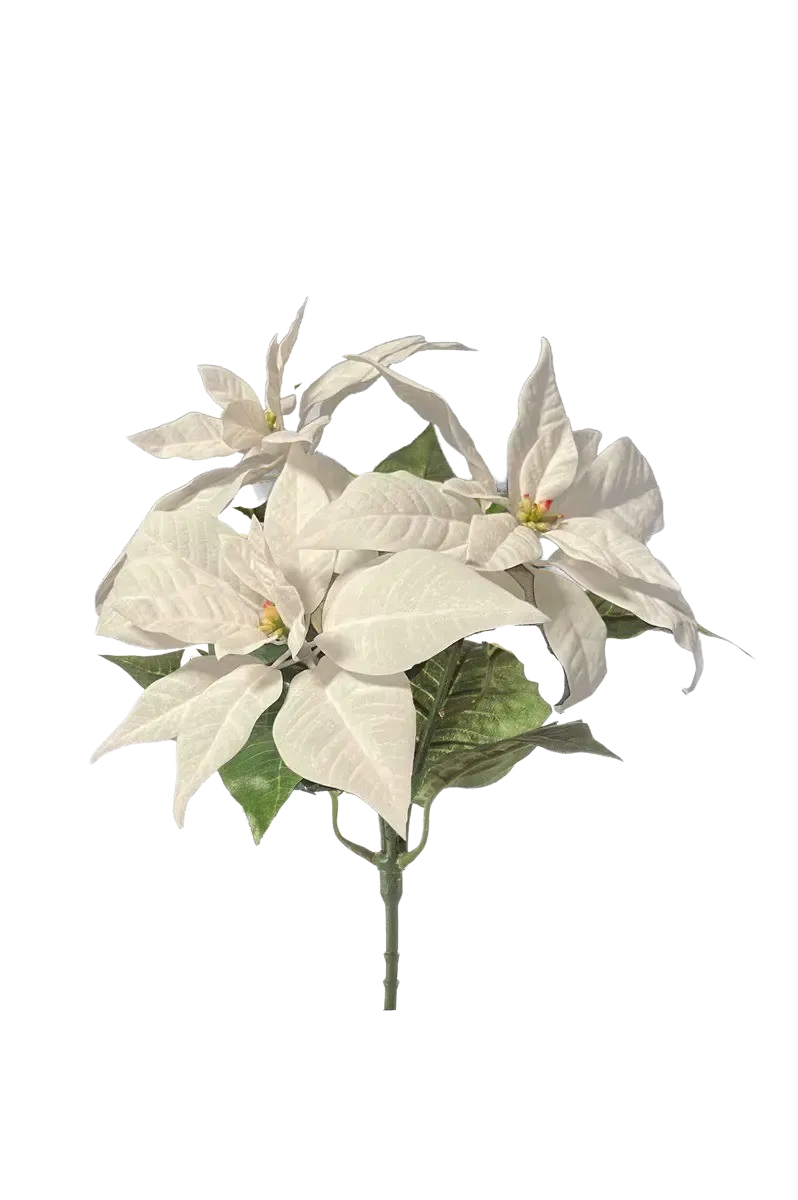 Künstliche Poinsettia - Augustus, 32 cm, Kunstpflanze von aplanta, Steckpflanze, in Natur, für drinnen