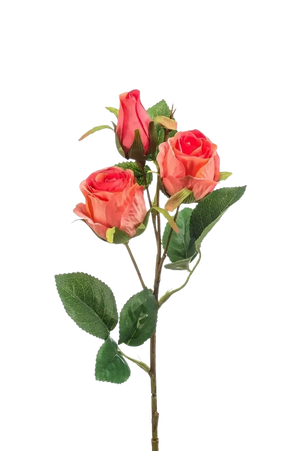Künstliche Rose - Yafet, 44 cm, Kunstblume von aplanta, Steckpflanze, in Orange, für drinnen