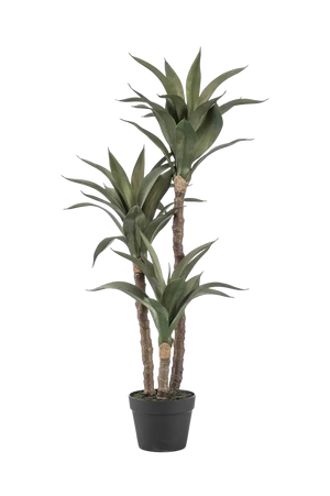 Künstliche Agave - Pepe, 100 cm, Kunstpflanze von aplanta, im schwarzen Topf, in Natur, für drinnen