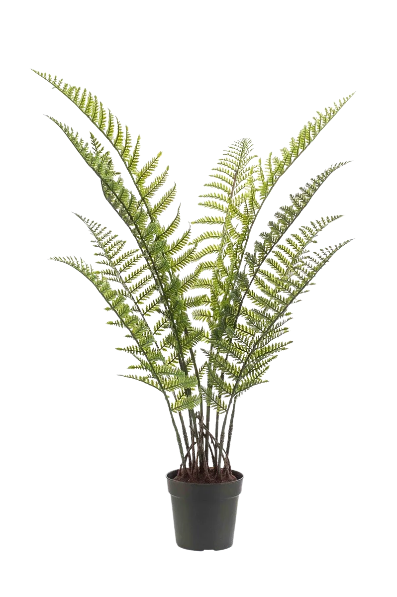 Künstlicher Woodwardia Farn - Golo, 90 cm, Kunstpflanze von aplanta, UV-beständig, in Natur, für draußen