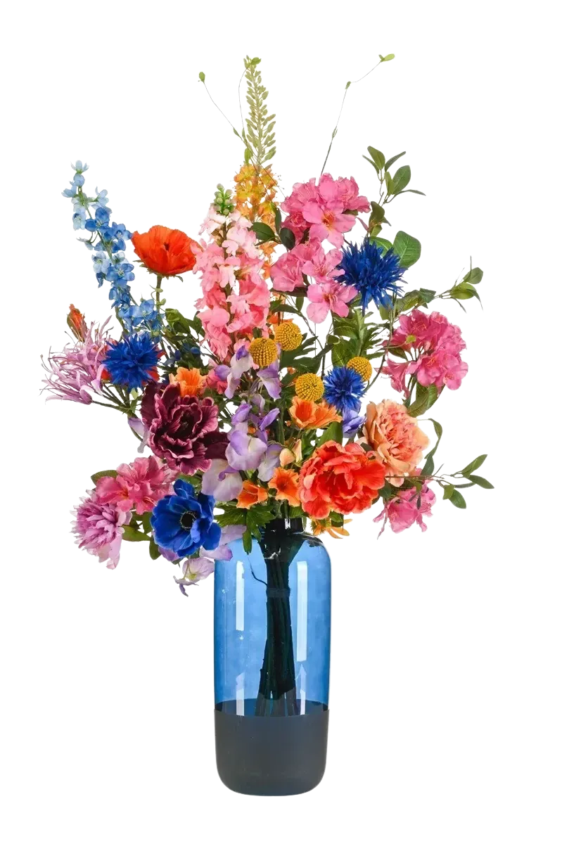 Künstlicher XL Blumenstrauß - Arijalda, 105 cm, Kunstblume von aplanta, handgebunden, in Pink, für drinnen