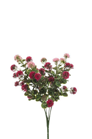 Künstlicher Kugelamarant - Angie, 36 cm, Kunstpflanze von aplanta, UV-beständig, in Rot/pink, für draußen