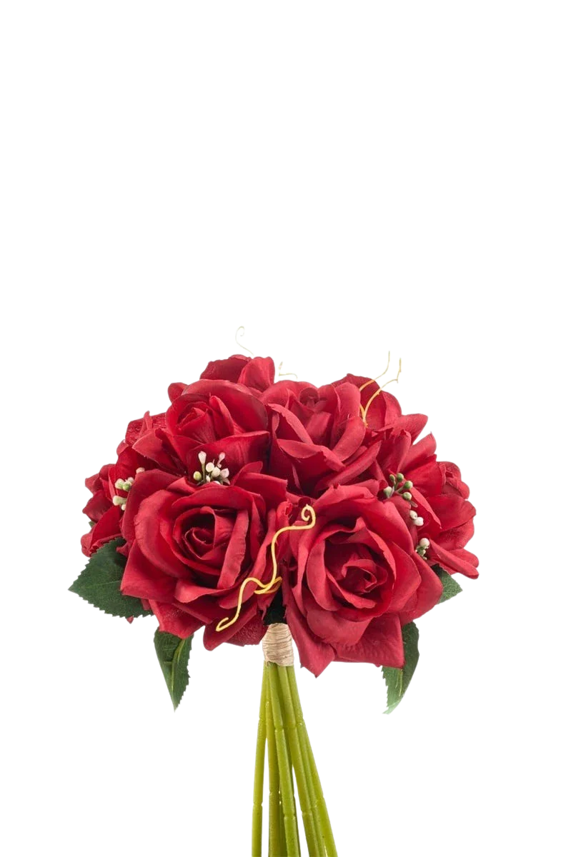 Künstlicher Blumenstrauß - Argus, 28 cm, Kunstblume von aplanta, in Rot, für drinnen