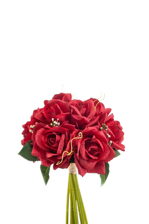 Künstlicher Blumenstrauß - Argus, 28 cm, Kunstblume von aplanta, in Rot, für drinnen