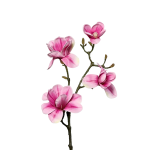 Künstliche Magnolien Zweig - Matilda, 80 cm, Kunstpflanze von aplanta, in Pink, für drinnen