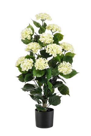 Künstliche Hortensie - Ken, 90 cm, Kunstblume von aplanta, UV-beständig, in Creme, für draußen