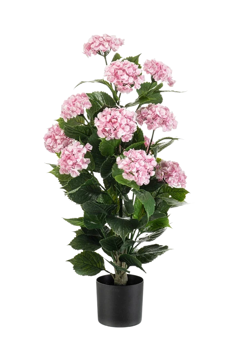Künstliche Hortensie - Gloria, 90 cm, Kunstblume von aplanta, UV-beständig, in Pink, für draußen