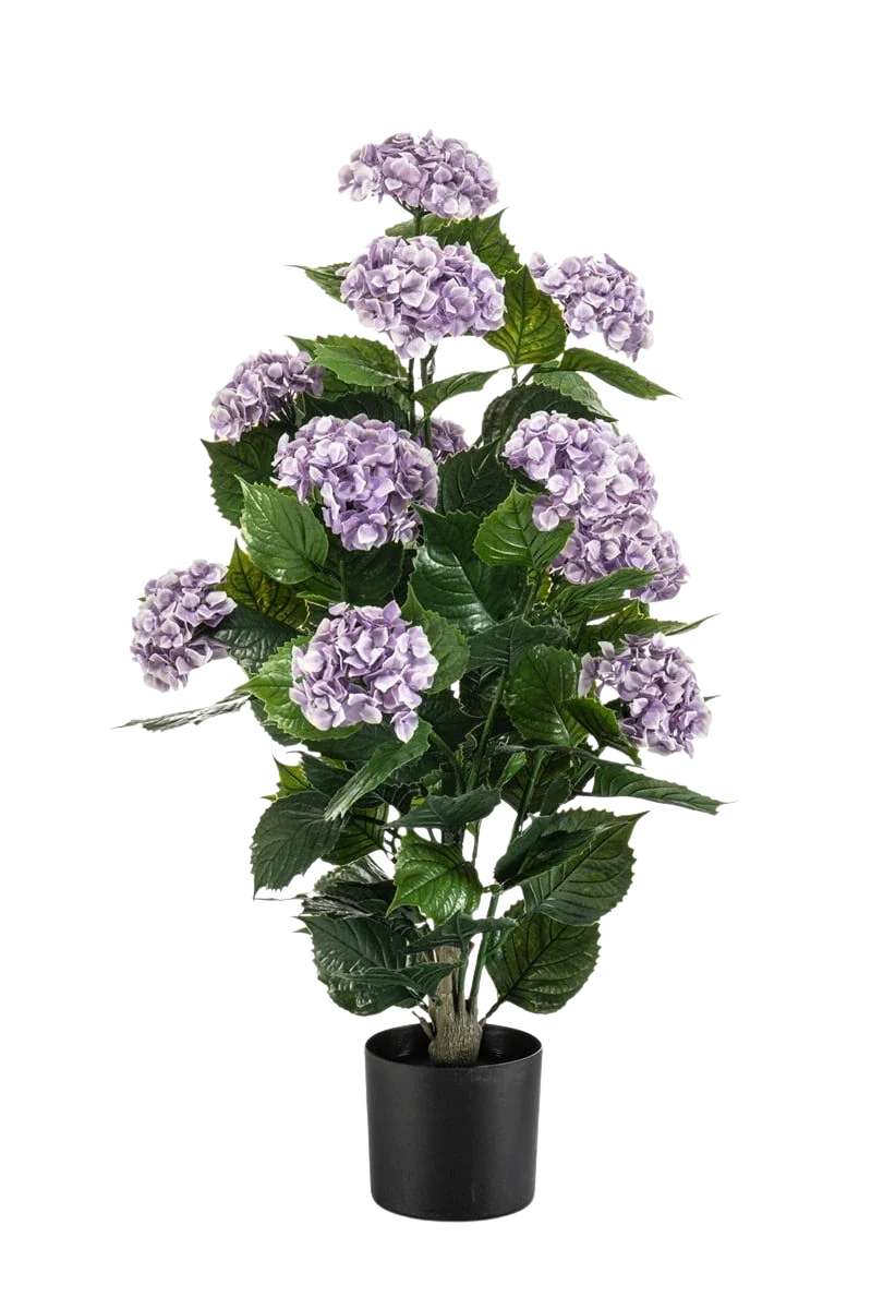 Künstliche Hortensie - Fred, 90 cm, Kunstblume von aplanta, UV-beständig, in Lila, für draußen