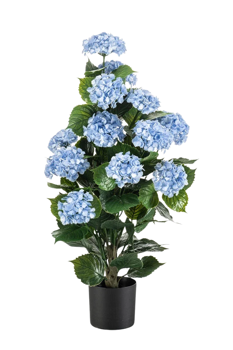 Künstliche Hortensie - Florida, 90 cm, Kunstblume von aplanta, UV-beständig, in Blau, für draußen