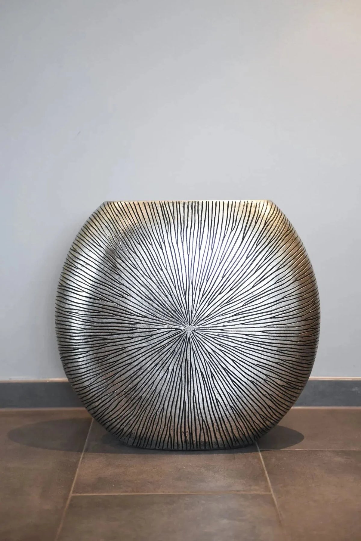 Bodenvase - Hailey, Pflanzkübel von aplanta, Schwarz, in Silber