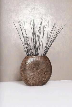Bodenvase - Khloe, Pflanzkübel von aplanta, Schwarz, in Gold