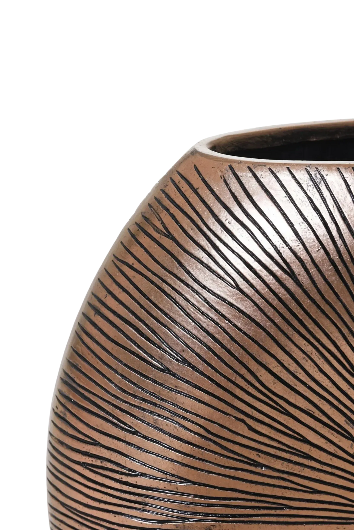 Bodenvase - Khloe, Pflanzkübel von aplanta, Schwarz, in Gold