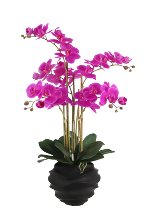 Künstliche Orchidee - Li, 66 cm, Kunstblume von aplanta, inkl. Dekotopf, in Lila, für drinnen