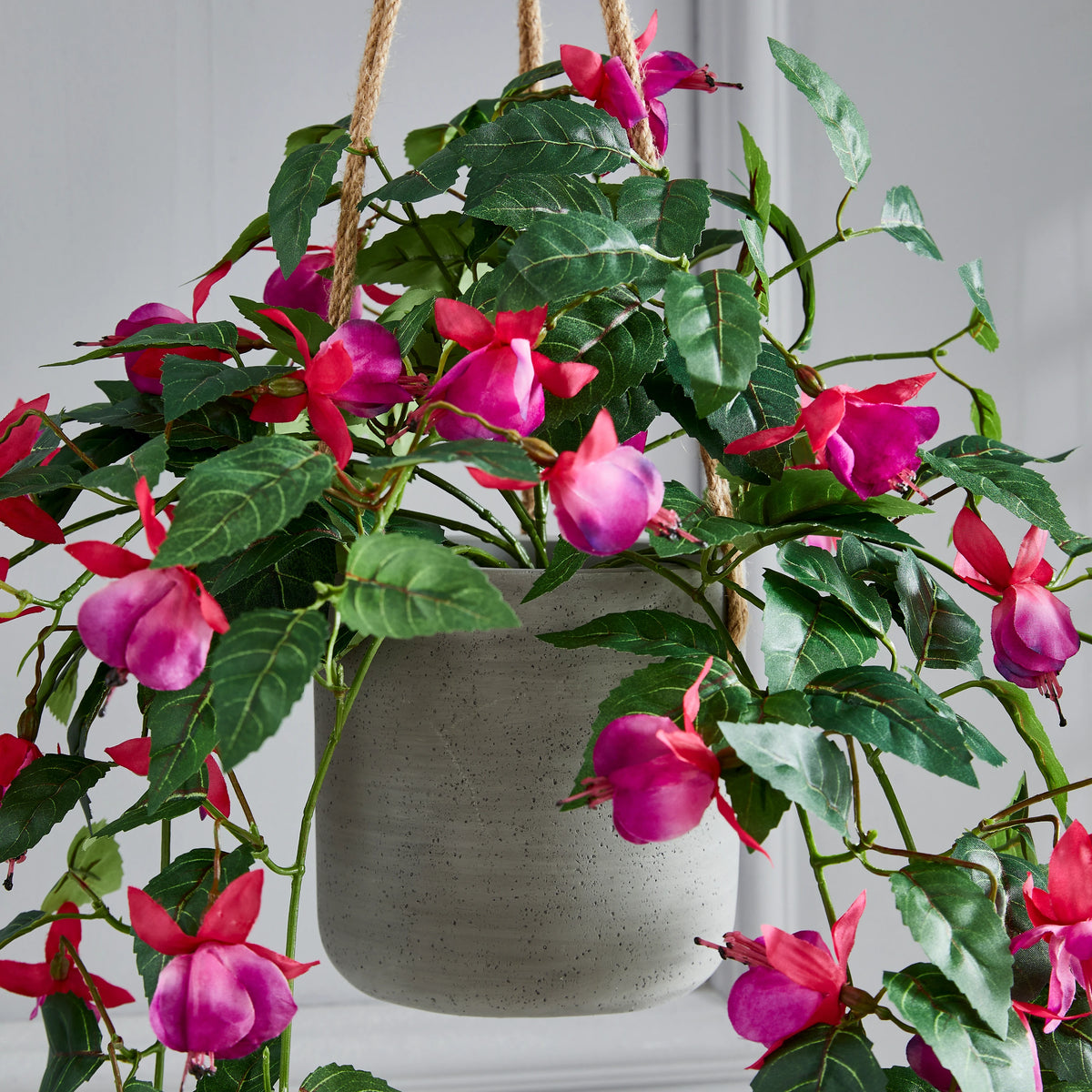 Künstlicher Hänge-Fuchsie - Ignatia, 80 cm, Kunstpflanze von aplanta, Steckpflanze, in Grün, für drinnen