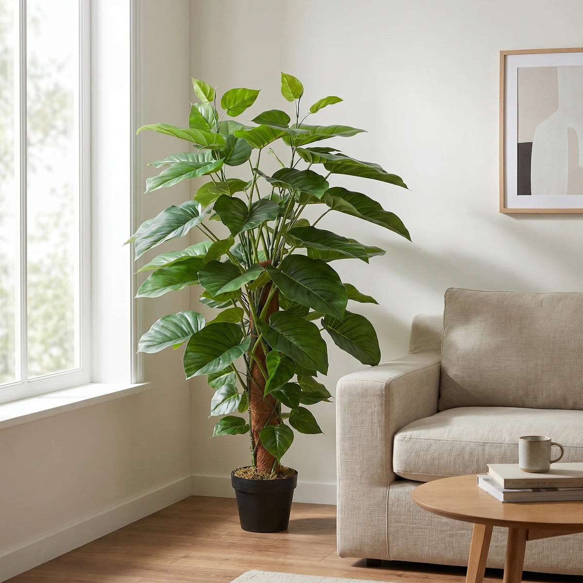 Künstlicher Pothos - Elowyn, 120 cm, Kunstpflanze von aplanta, in Grün, für drinnen