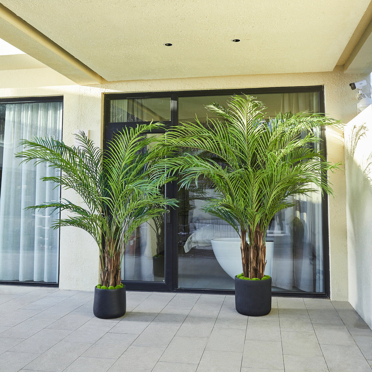 Künstliche Palme - Caliora, 240 cm, Kunstbaum von aplanta, inkl. Startertopf, in Grün, für drinnen