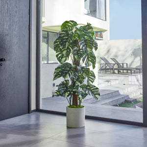 Künstlicher Split-Philodendron - Elowen, 150 cm, Kunstpflanze von aplanta, inkl. Startertopf, in Bunt, für drinnen