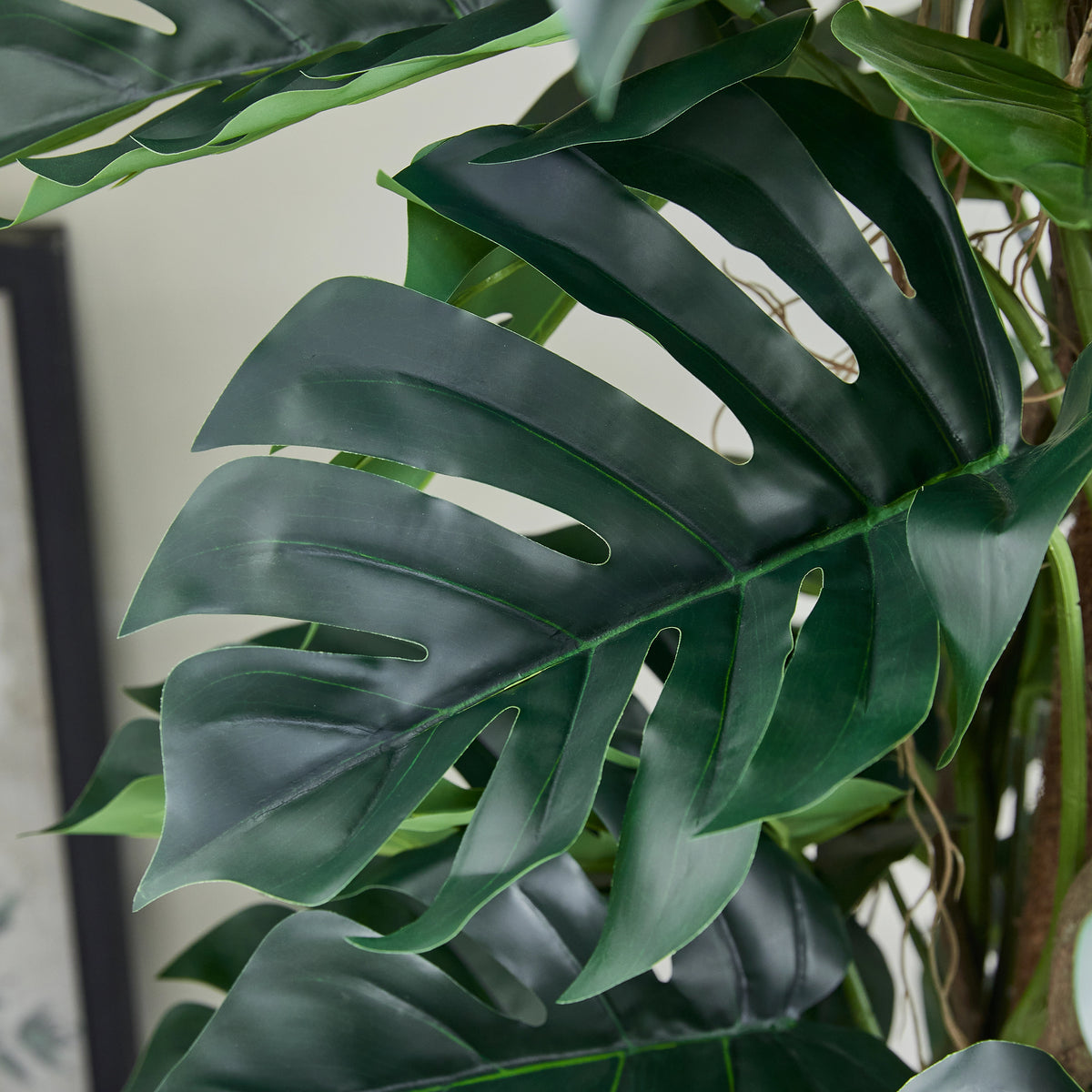 Künstlicher Split-Philodendron - Zephira, 210 cm, Kunstpflanze von aplanta, inkl. Startertopf, in Grün, für drinnen