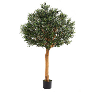 Künstlicher Olivenbaum - Eleutherios, 210 cm, Kunstbaum von aplanta, mit Echtholzstamm, UV-beständig, inkl. Startertopf