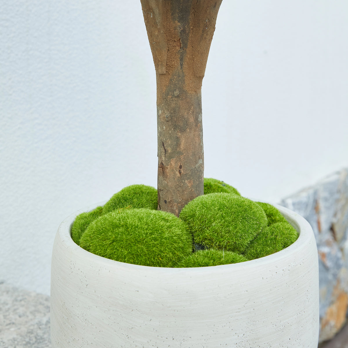 Künstlicher Olivenbaum - Nerio, 75 cm, Kunstbaum von aplanta, mit Echtholzstamm, UV-beständig, inkl. Startertopf, in Grün