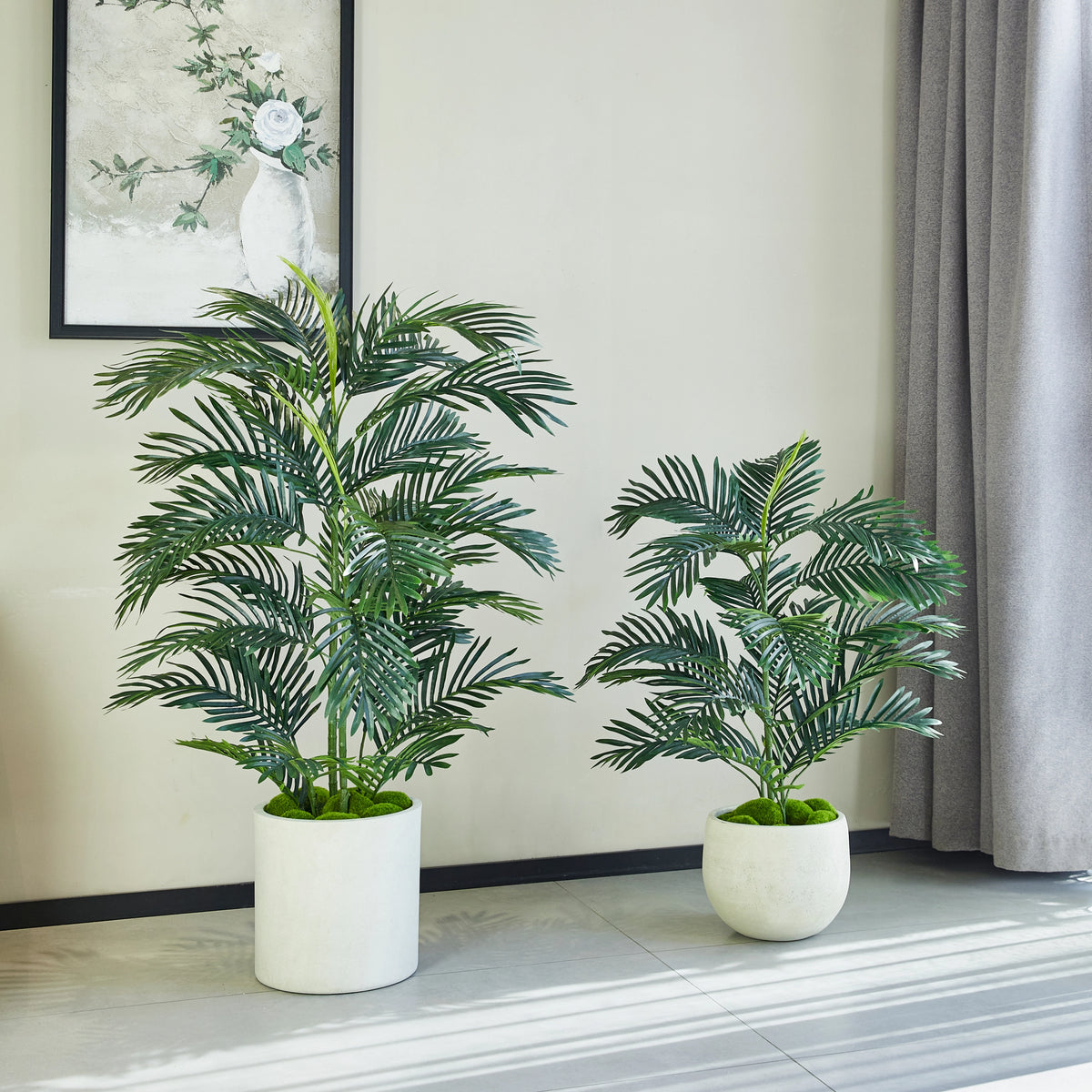 Künstliche Palme - Maleko, 120 cm, Kunstbaum von aplanta, inkl. Startertopf, in Grün, für drinnen