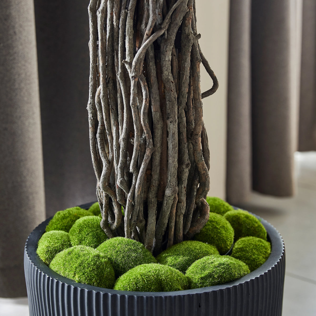 Künstlicher Ficus - Amadior, 210 cm, Kunstbaum von aplanta, mit Echtholzstamm, UV-beständig, in Grün, für drinnen