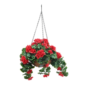Künstliche Geranien Hängeampel - Petra | 40 cm