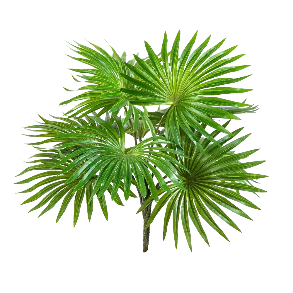 Künstlicher Palmenbusch - Carina, 35 cm, Kunstpflanze von aplanta, Steckpflanze, in Natur, für drinnen