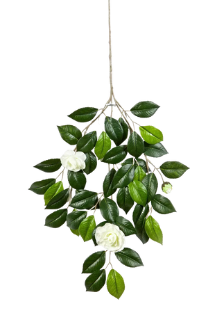 Künstlicher Kamelien Zweig - Betül, 55 cm, Kunstpflanze von aplanta, Steckpflanze, in Natur, für drinnen
