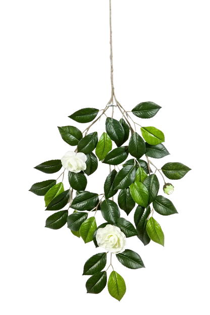Künstlicher Kamelien Zweig - Betül, 55 cm, Kunstpflanze von aplanta, Steckpflanze, in Natur, für drinnen