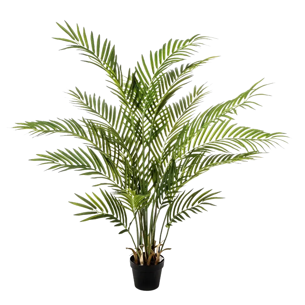 Künstliche Goldfruchtpalme - Eva, 130 cm, Kunstbaum von aplanta, im schwarzen Topf, in Natur, für drinnen