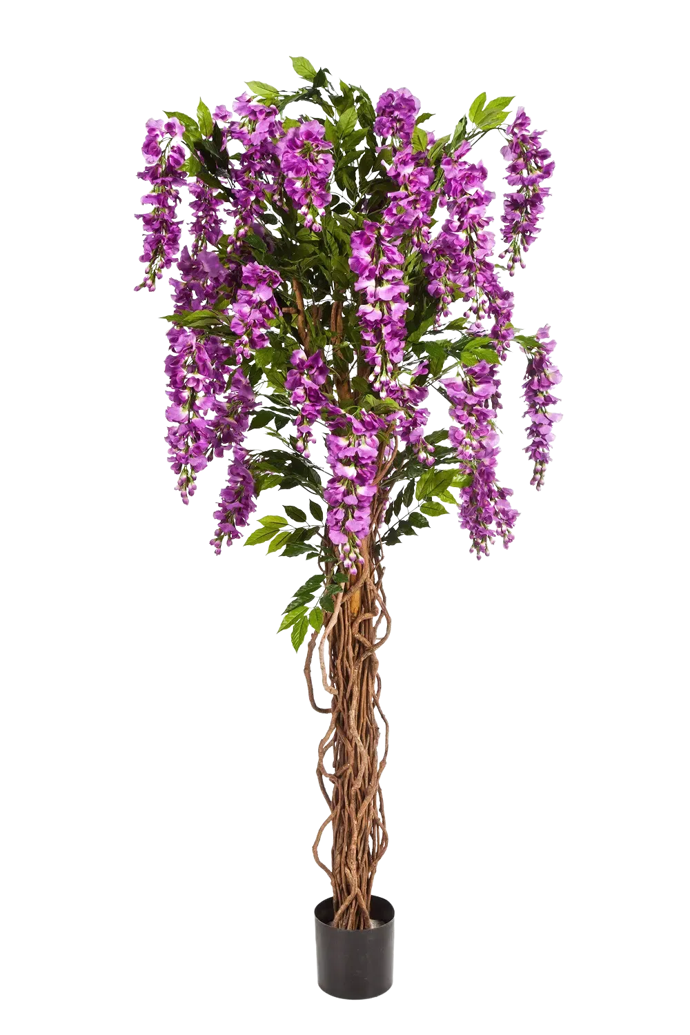 Künstliche Wisteria Liana - Rita, 180 cm, Kunstbaum von aplanta, mit Echtholzstamm, für drinnen
